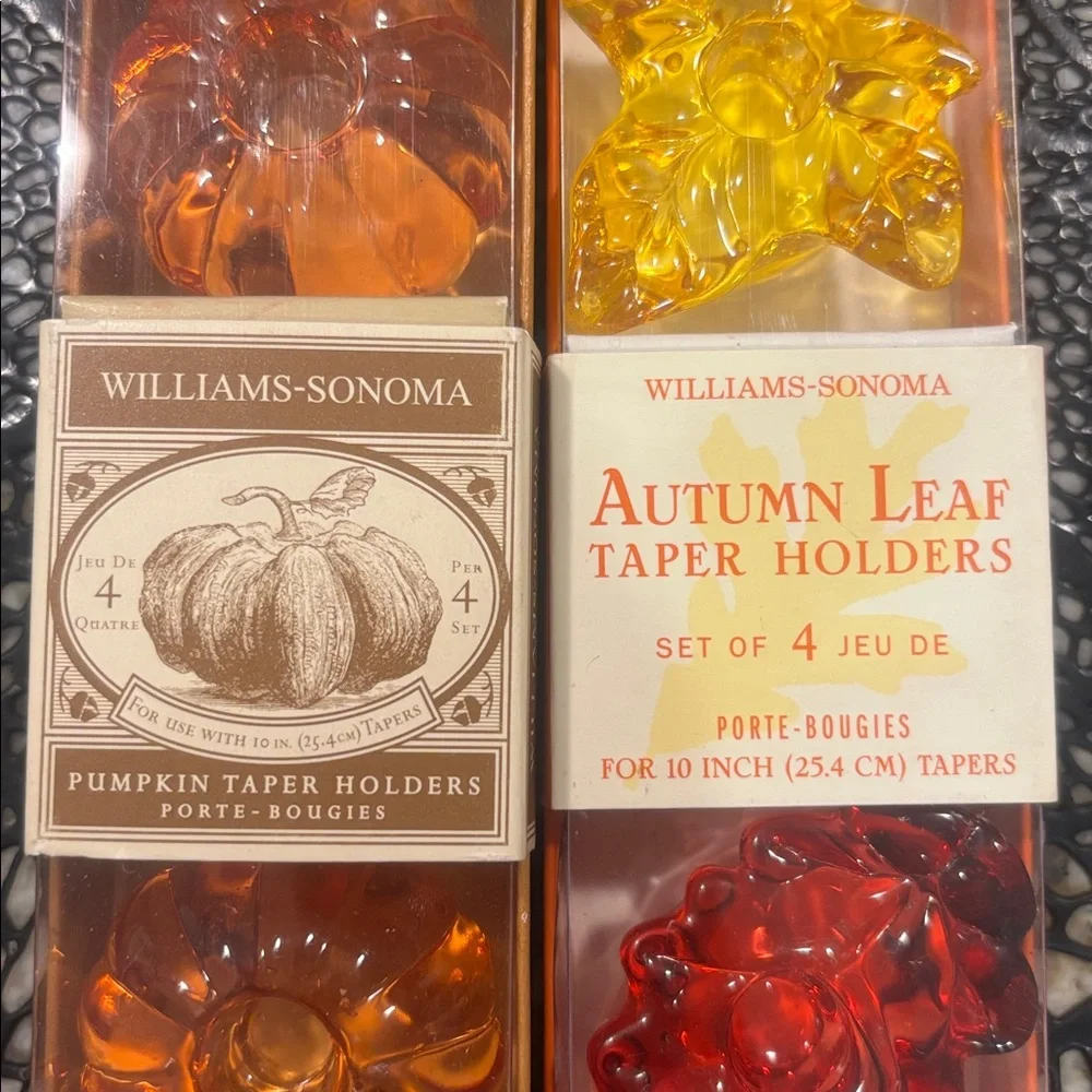2 Williams-Sonoma Fall Mini Taper Holder Sets